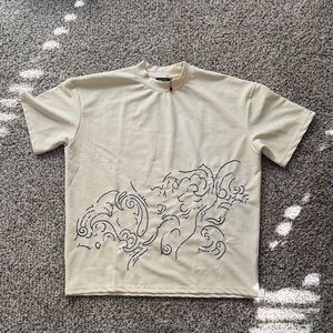 Boohoo Cream Graphic Long Sleeve Tee